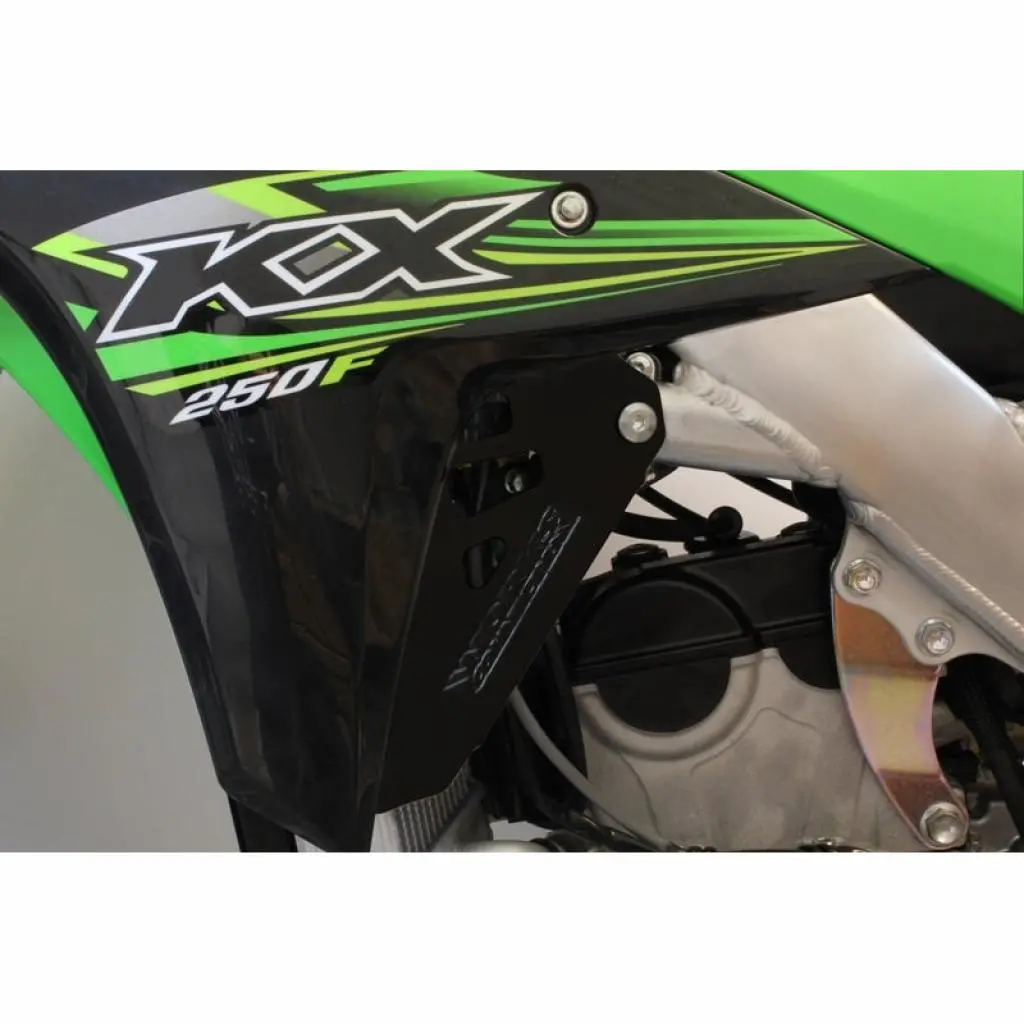 Works Connection - Kawasaki - Anodized Black Radiator Braces - 18-B198 1