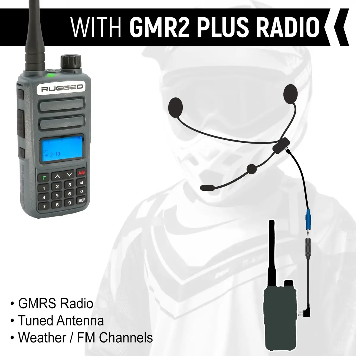Rugged Radios Enduro Moto Kit W/ Compact Harness Cable 2