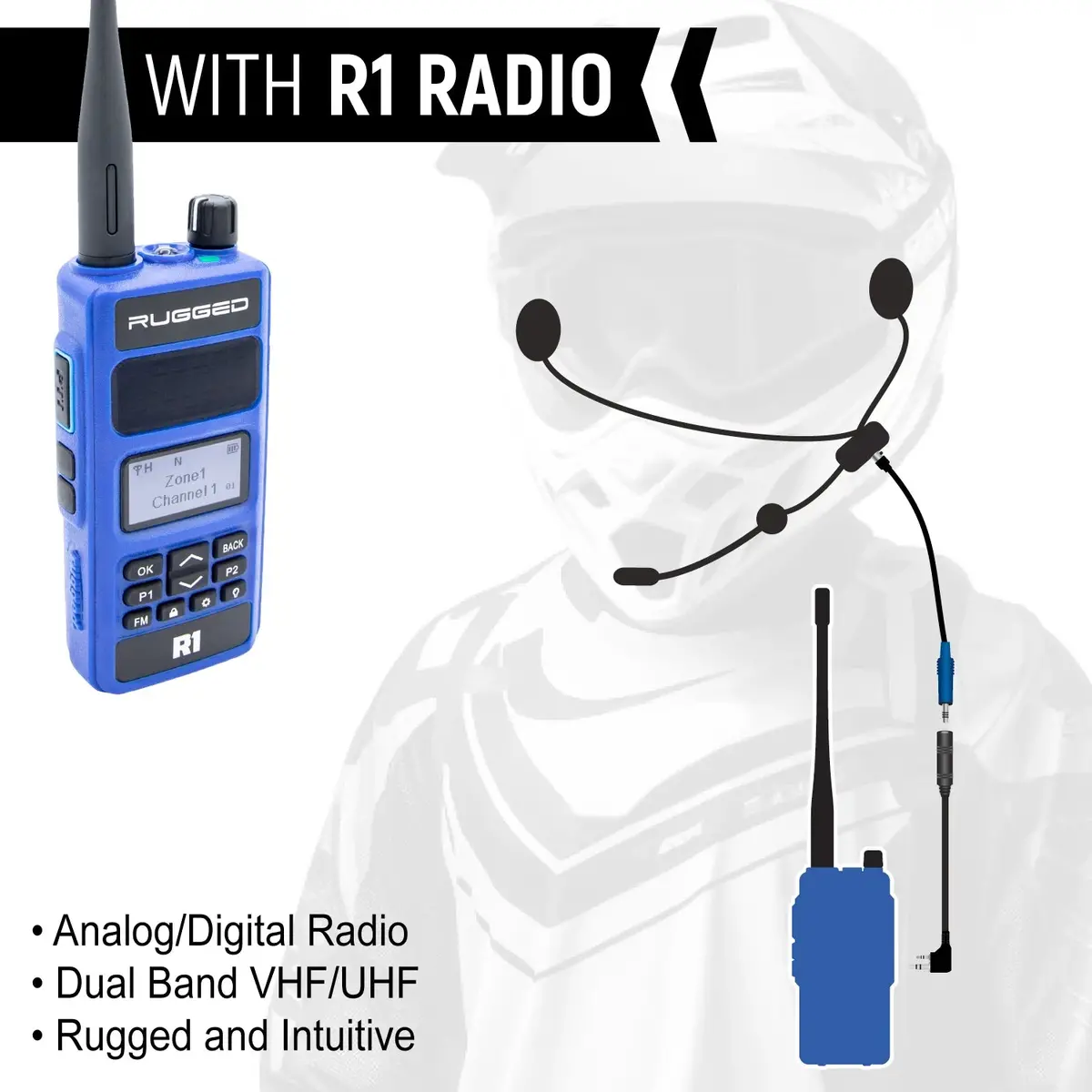 Rugged Radios Enduro Moto Kit W/ Compact Harness Cable 3