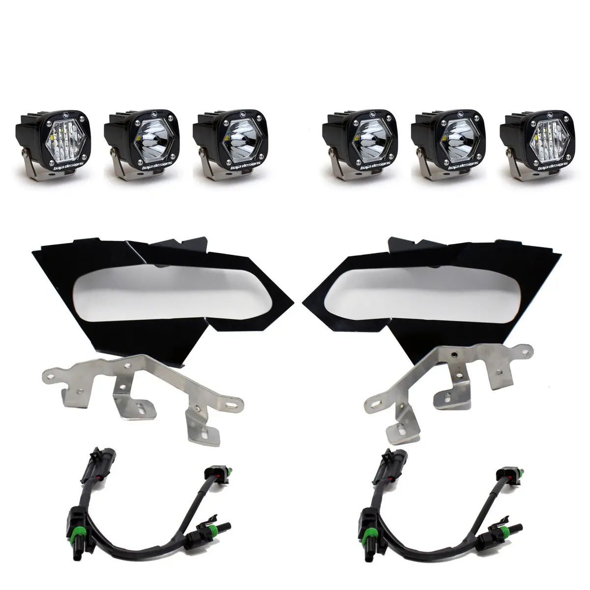 Baja Designs S1 Triple Led Headlight Kit 2017-24 Can-Am Maverick X3 1