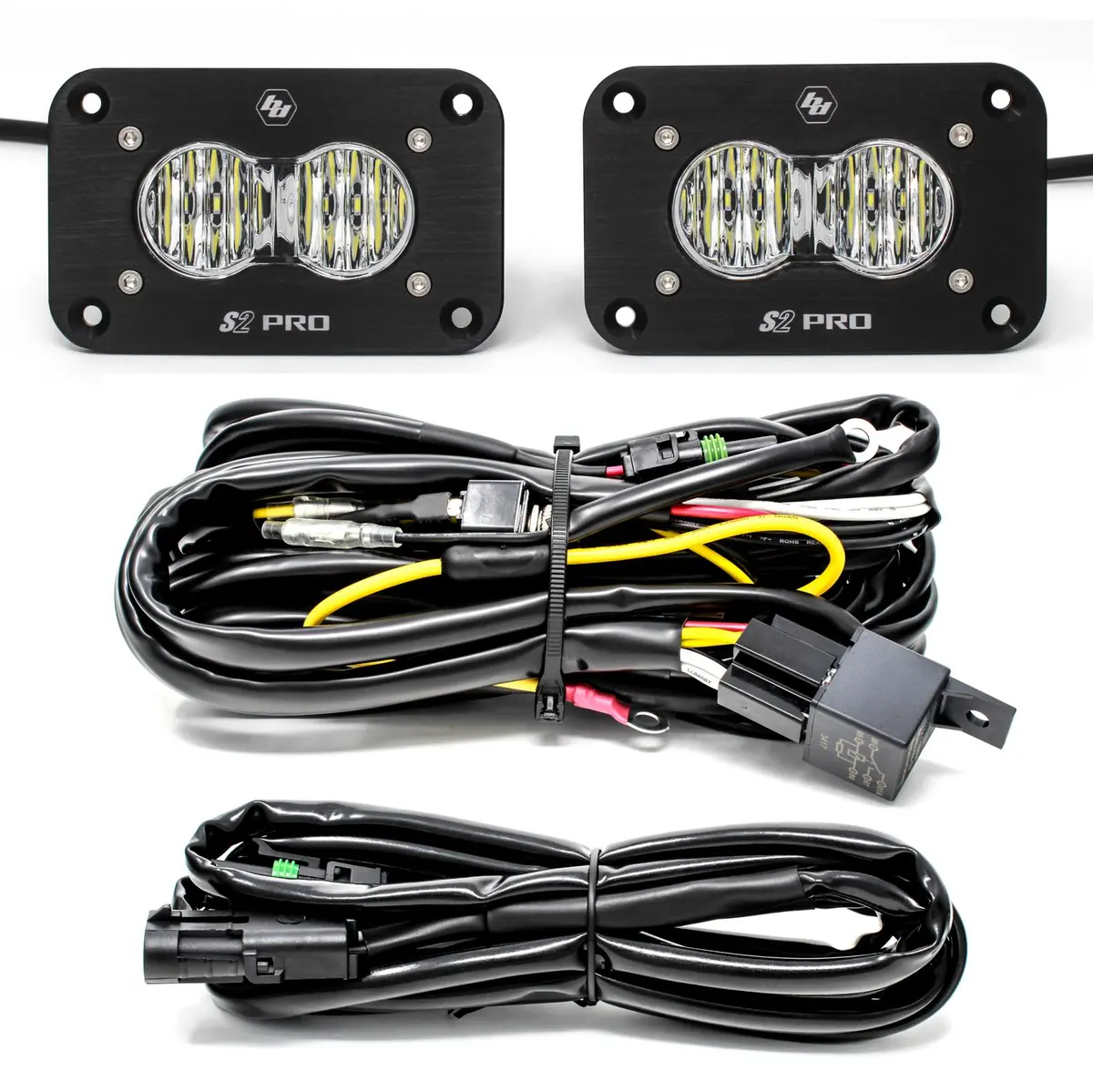Baja Designs S2 Pro Black Flush Mount Led Light Pod Reverse Kit 1