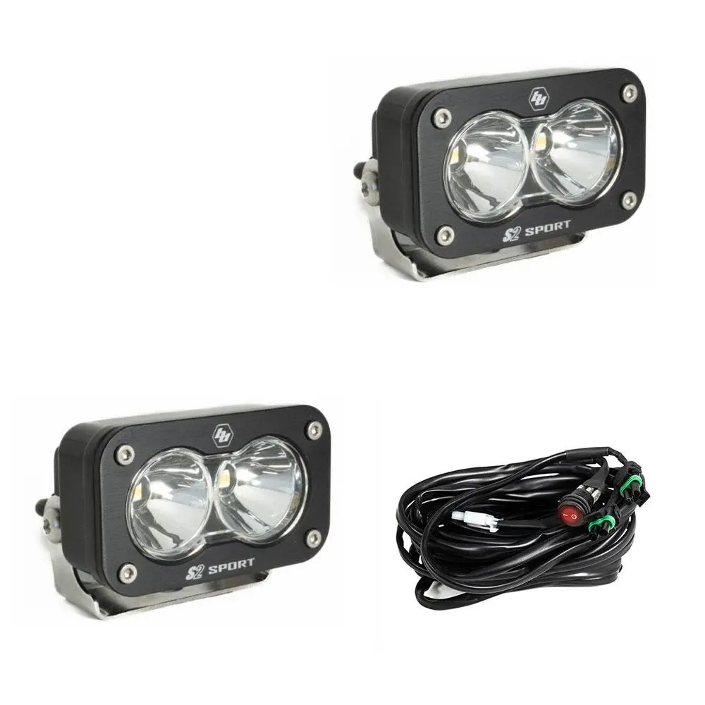 Baja Designs S2 Sport Black Led Auxiliary Light Pod Pair 1