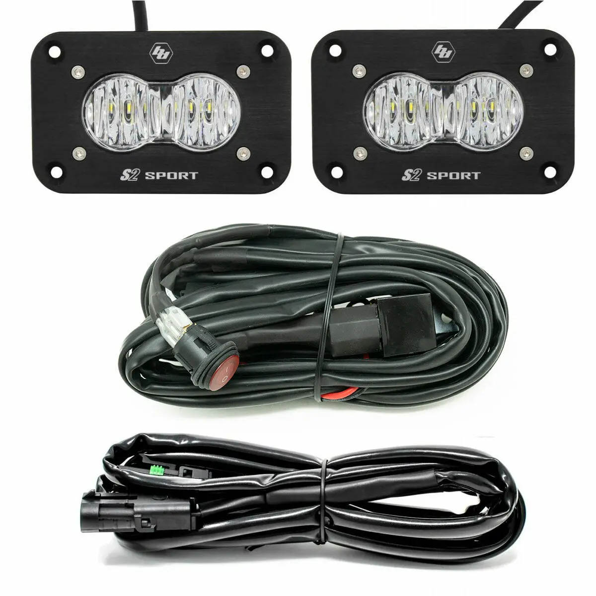 Baja Designs S2 Sport Black Flush Mount Led Light Pod Reverse Kit 1