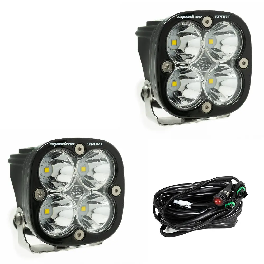 Baja Designs Squadron Sport Black Led Auxiliary Light Pod Pair 1
