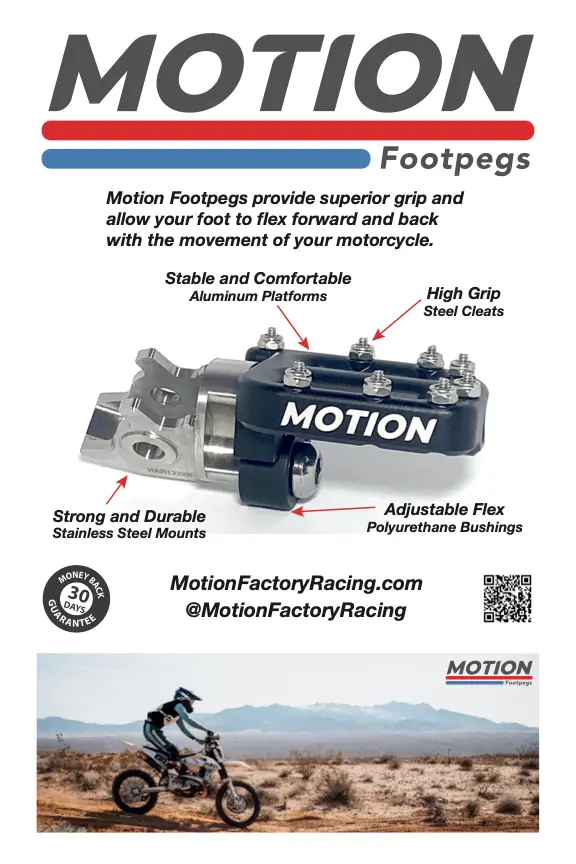 Motion Factory Racing Footpegs For Adv Honda/Kawasaki Cr/Xr/Africa Twin & Klx/Klr | Klx 6