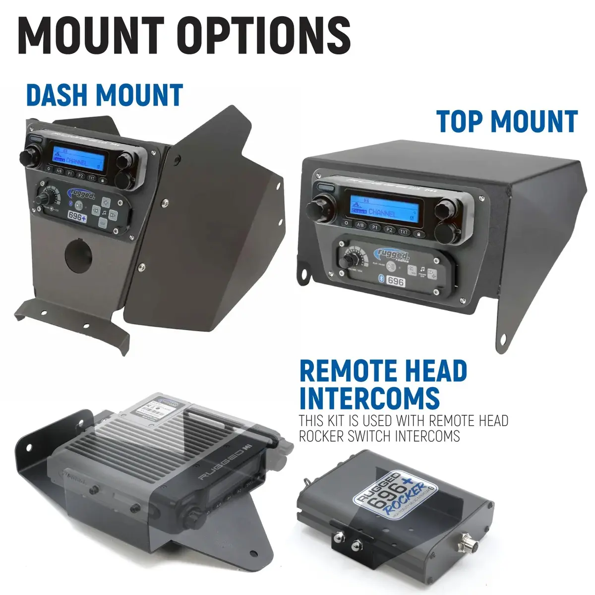 Rugged Radios Complete Communication Kit W/ Bluetooth Intercom & 2-Way Radio For Can-Am Maverick X3 & Max 4