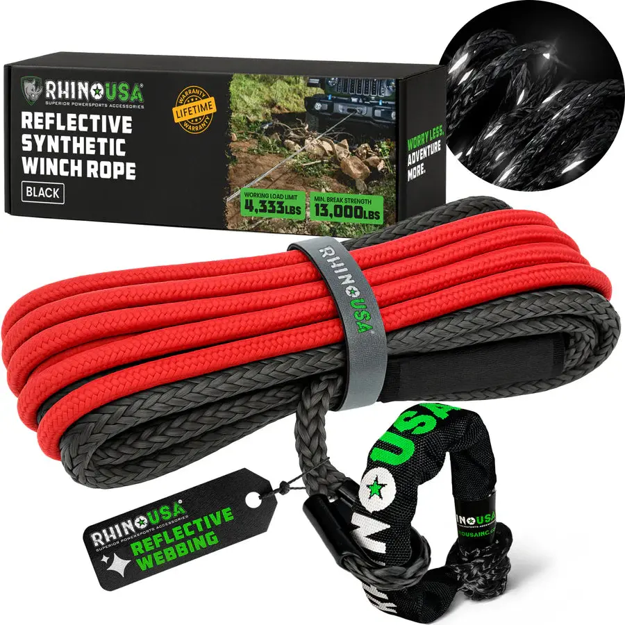 Rhino Usa Reflective Synthetic Winch Rope 1