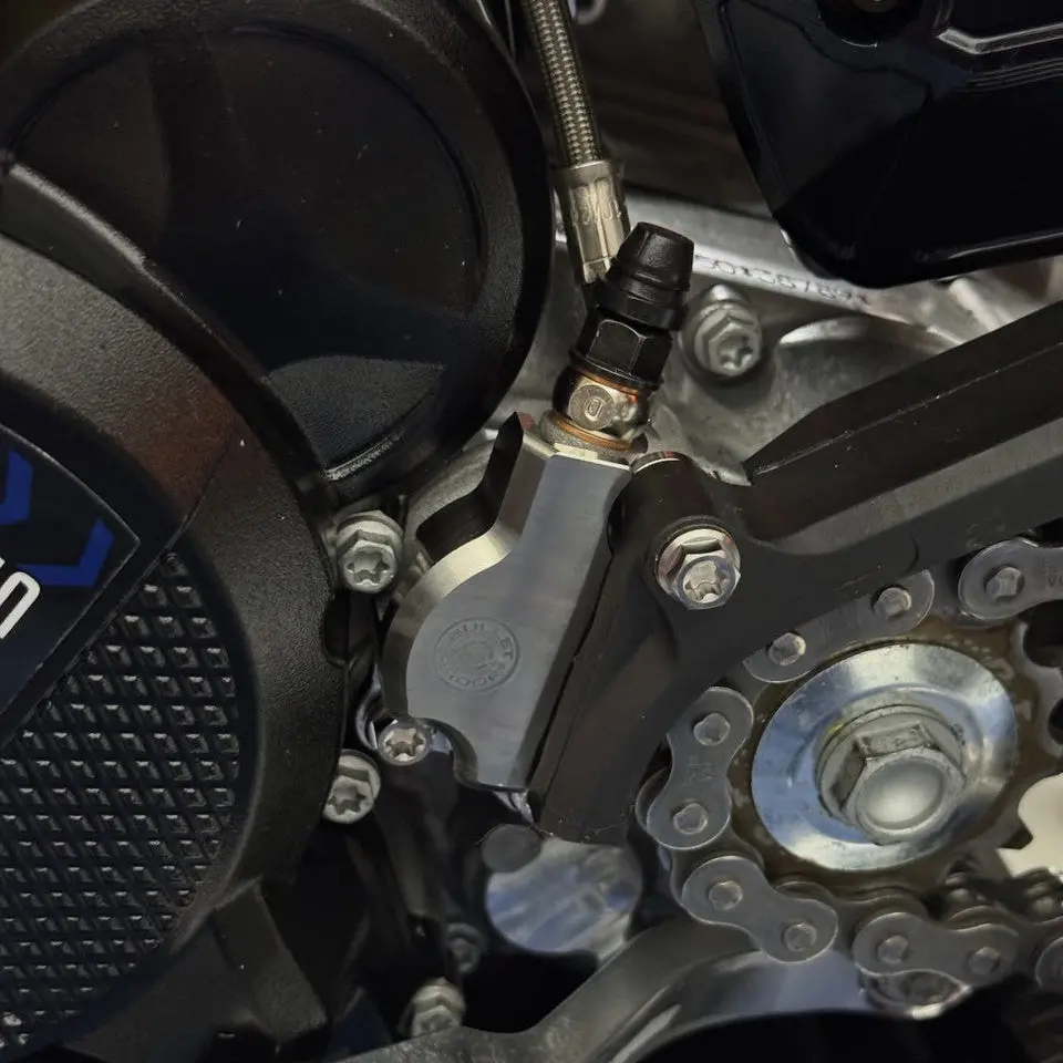Bullet Proof Designs Titanium Slave Cylinder Guard + Chain Guide | Ti-Sg-Cg-2T 1