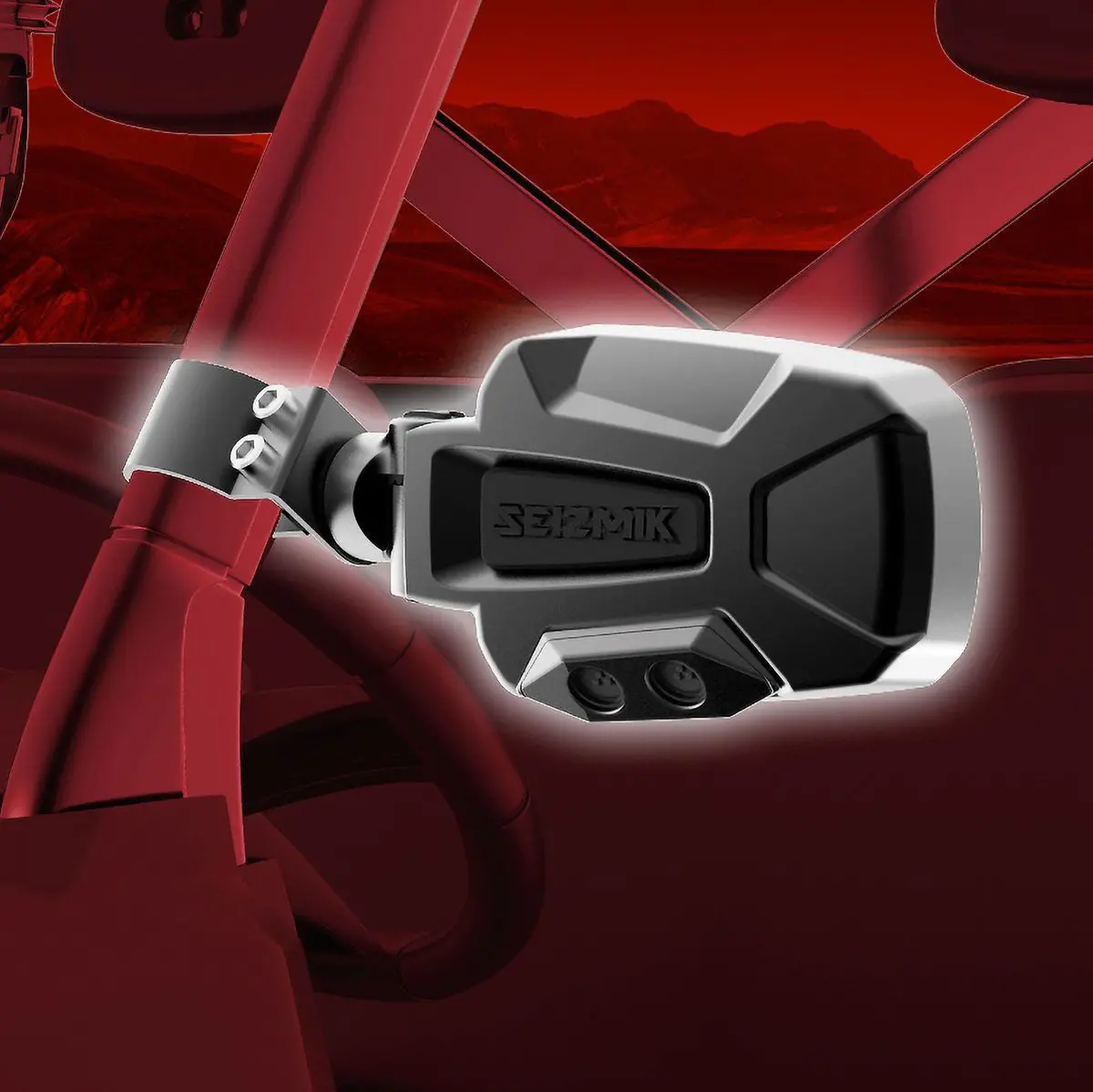 Seizmik Pursuit Night Vision Series Side View Mirror (Pair) 1.75″ Round Tube | 56-18086Kit 1