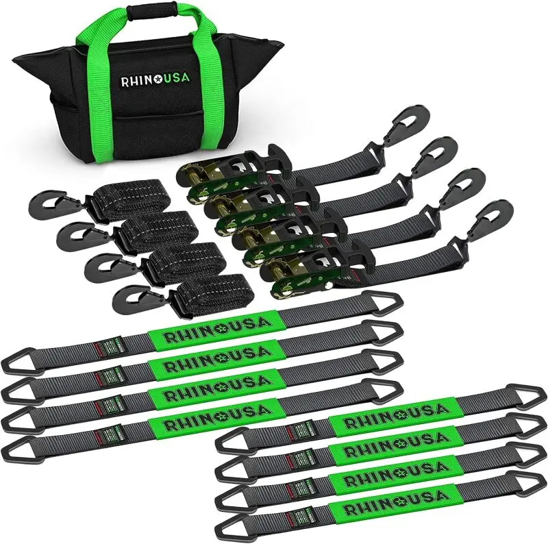 Rhino Usa 2" X 8' Vehicle Tie-Down Kit (Snap-Hooks) | Td-Vs2inkit-Snap 1