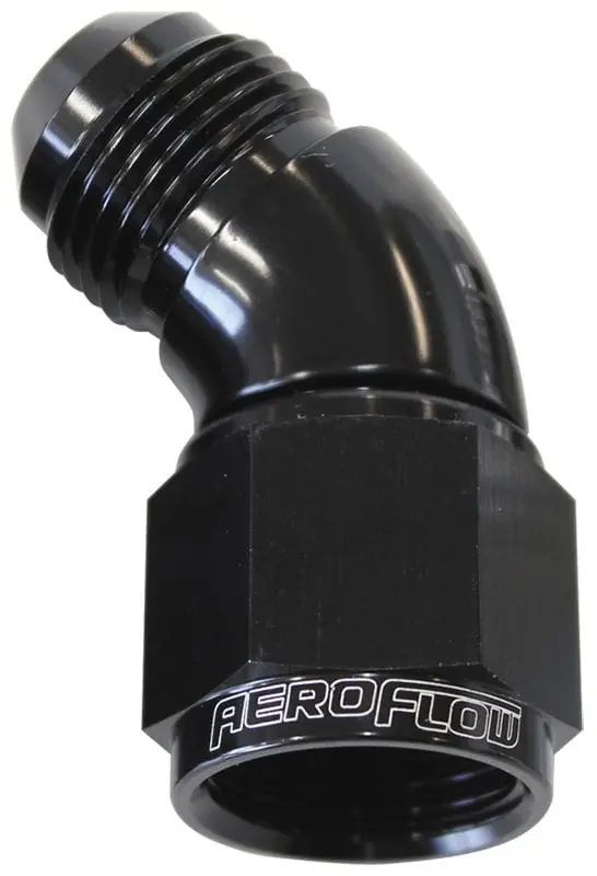 An-12 Full-Flow Swivel Fitting - 45° Female/Male Flare, Black Anodized - Af542-12Blk 1