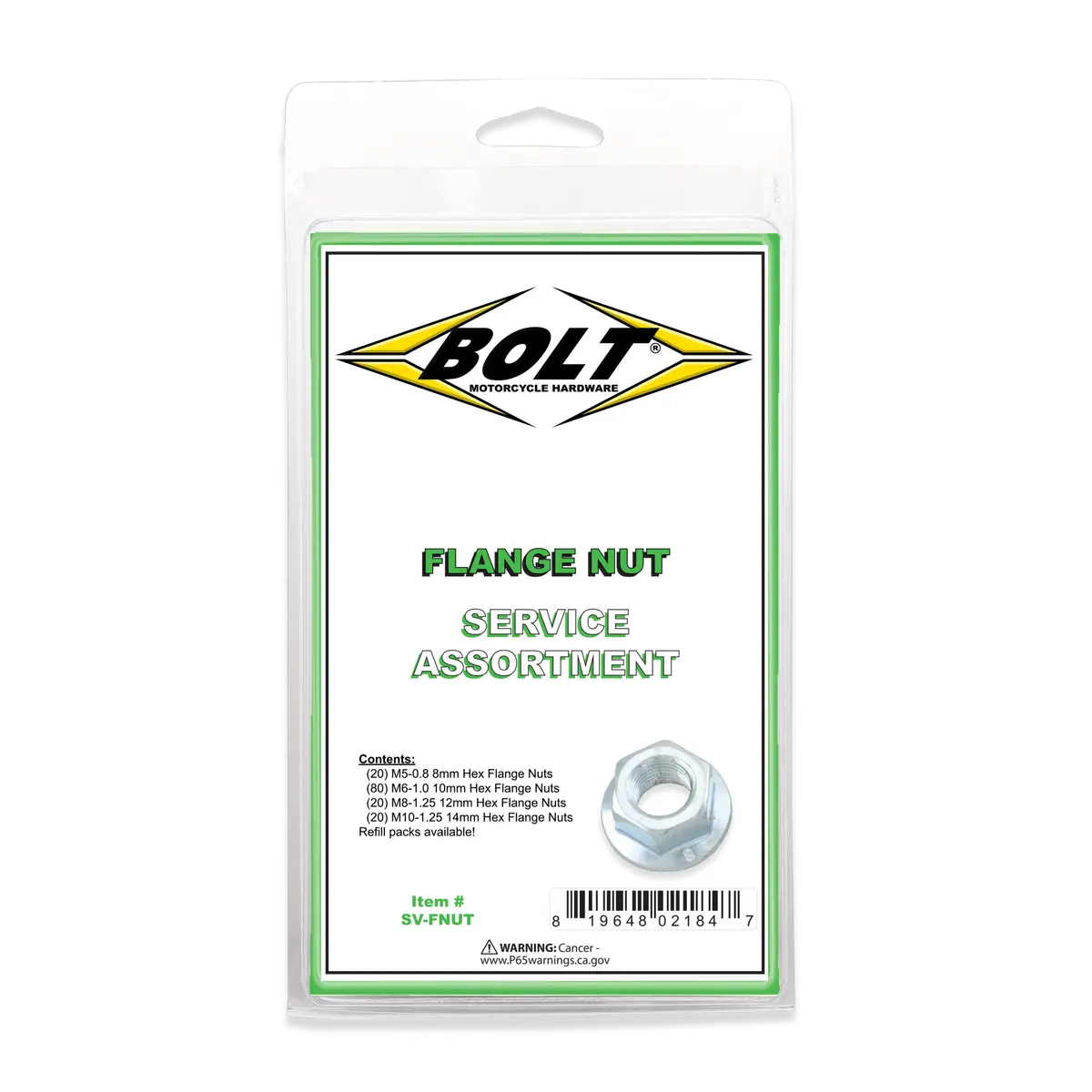 Bolt Flange Nut Assortment 140 Piece Kit | Sv-Fnut 1