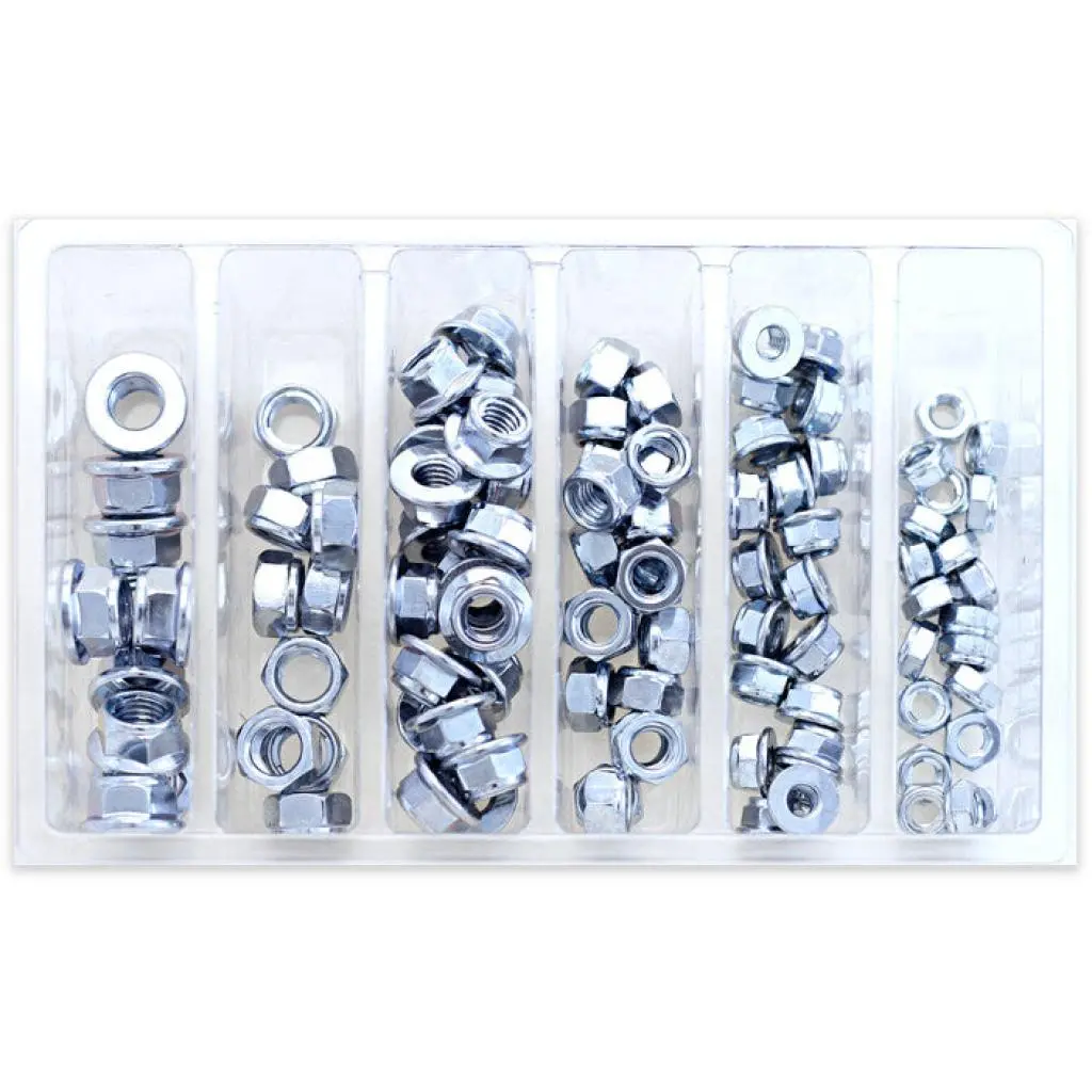 Bolt Hex Fuji-Lock Nut Assortment 100 Piece Kit | Sv-Fujinut 1