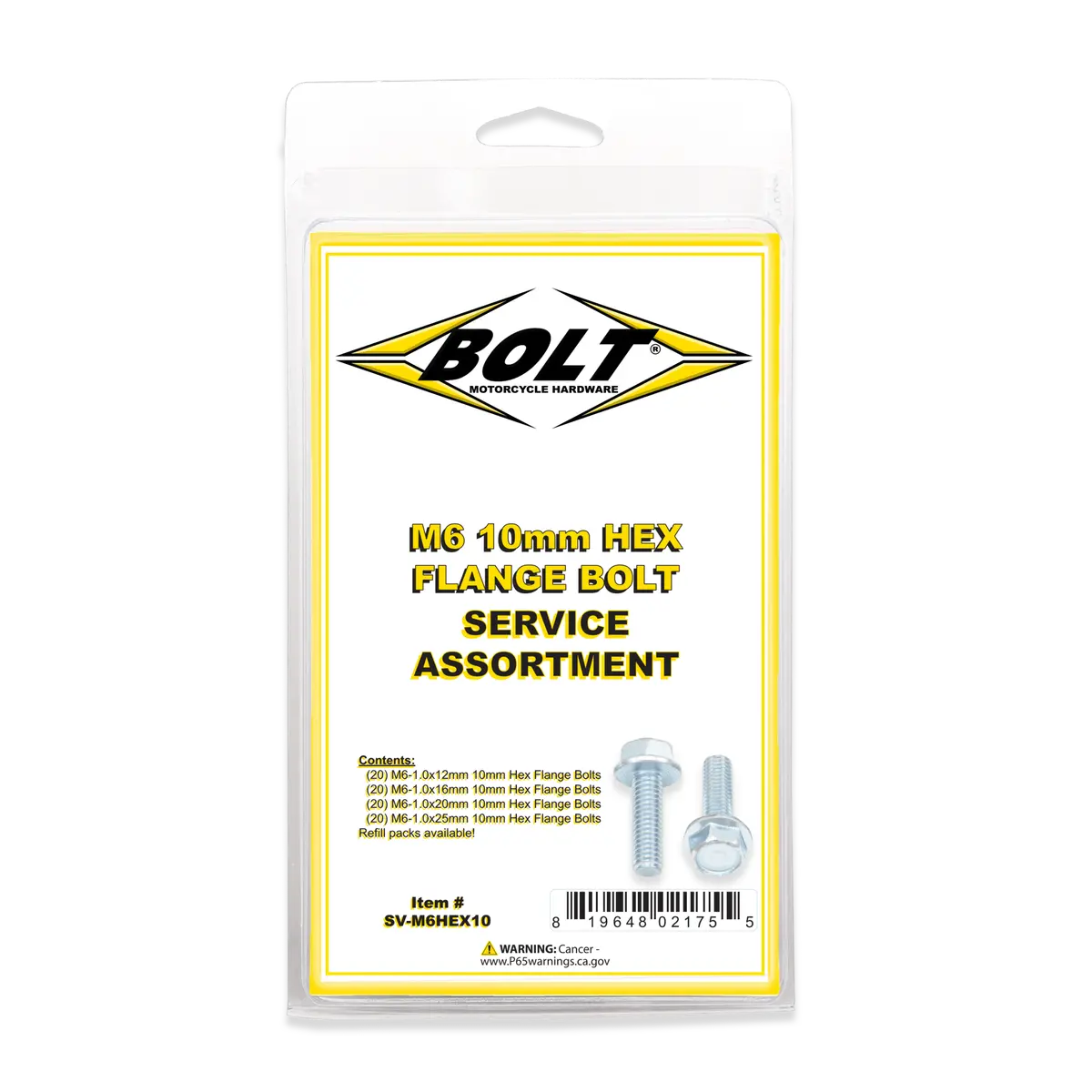 Bolt M6 10Mm Hex Flange Bolt Assortment 80 Piece Kit | Sv-M6hex10 1
