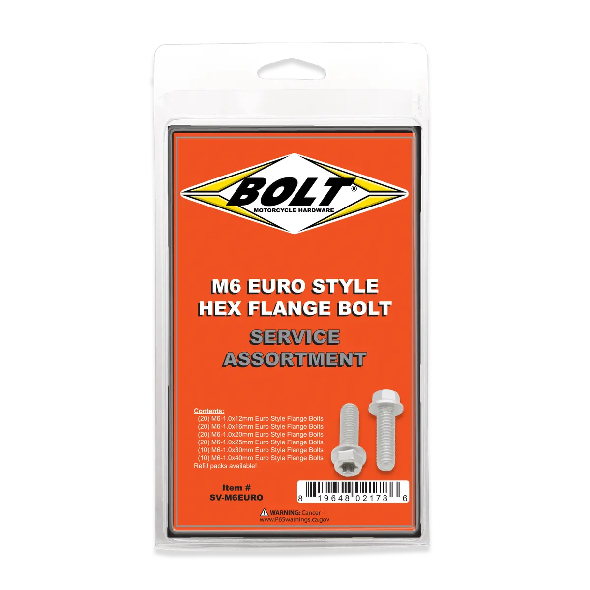 Bolt M6 Euro Torx Flange Bolt Assortment 100 Piece Kit | Sv-M6euro 1