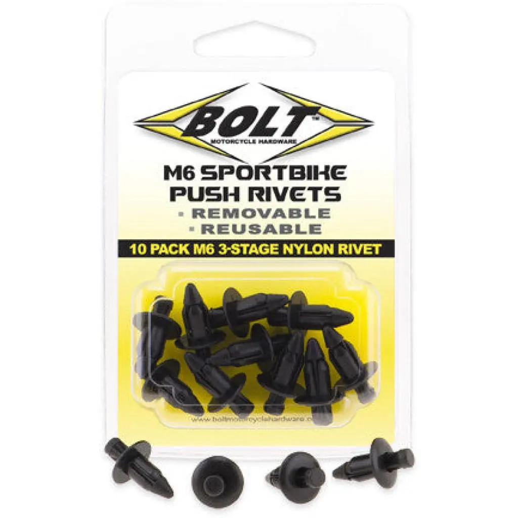 Bolt M6 Three Stage Push Rivet Kit 10/Pk | 2005-6Sriv 1