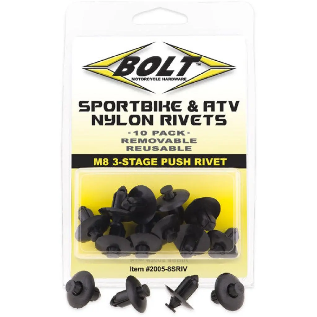 Bolt M8 Three Stage Push Rivet Kit 10/Pk | 2005-8Sriv 1