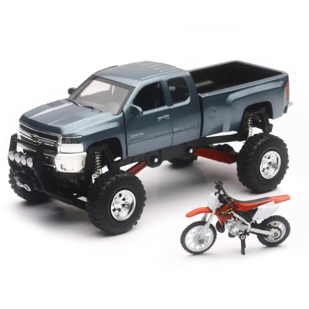 Chevy Silverado 4X4 W/ Dirt Bike Replica Toys 1