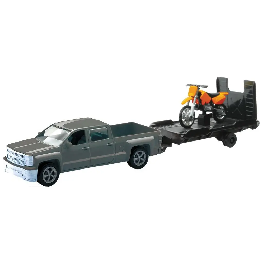 Chevy Truck & Trailer W/ Dirt Bike Replica Toys 1
