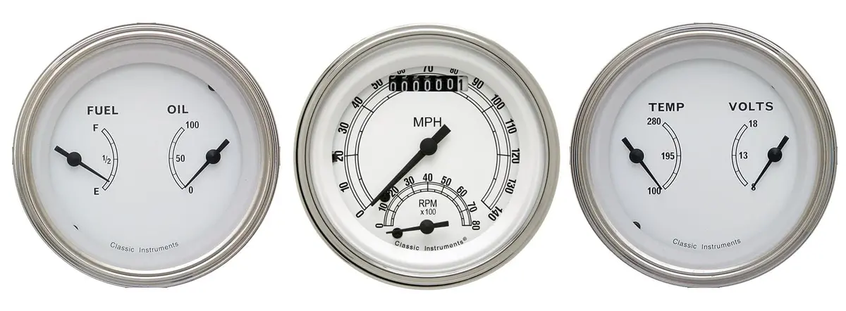 Classic Instruments Cw34Slc Classic White Gauge Kit 1
