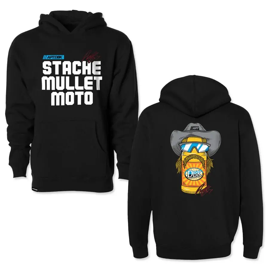 Dbk Stache Mullet Moto Youth Hoodie 1