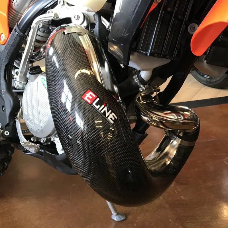 E-Line Carbon Fiber Pipe Guard 2023-Up Ktm/Hus/Gas 125 W/ Stock Pipe | Mpg12523 1