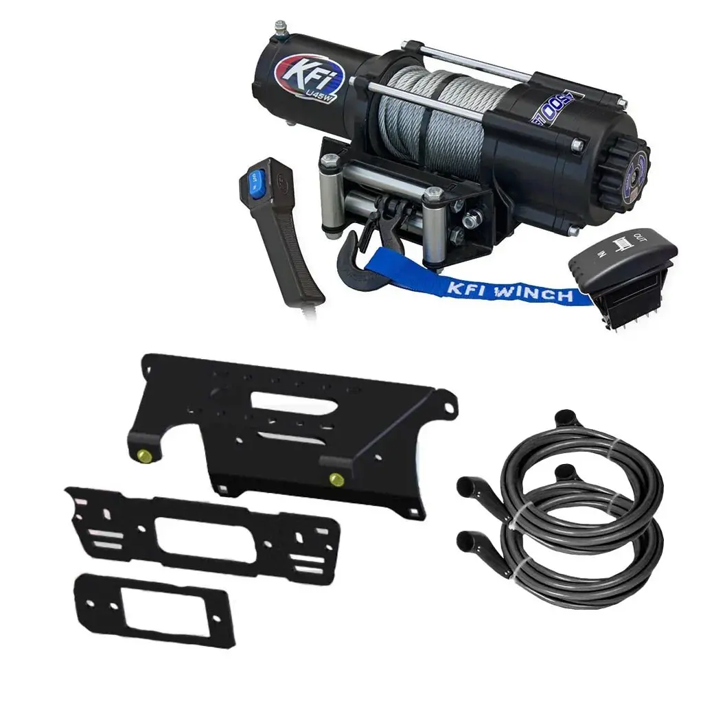 Kfi Winch & Winch Mount Kit For Various Polaris Ranger Crew 570/900/1000/Pro Xd 2
