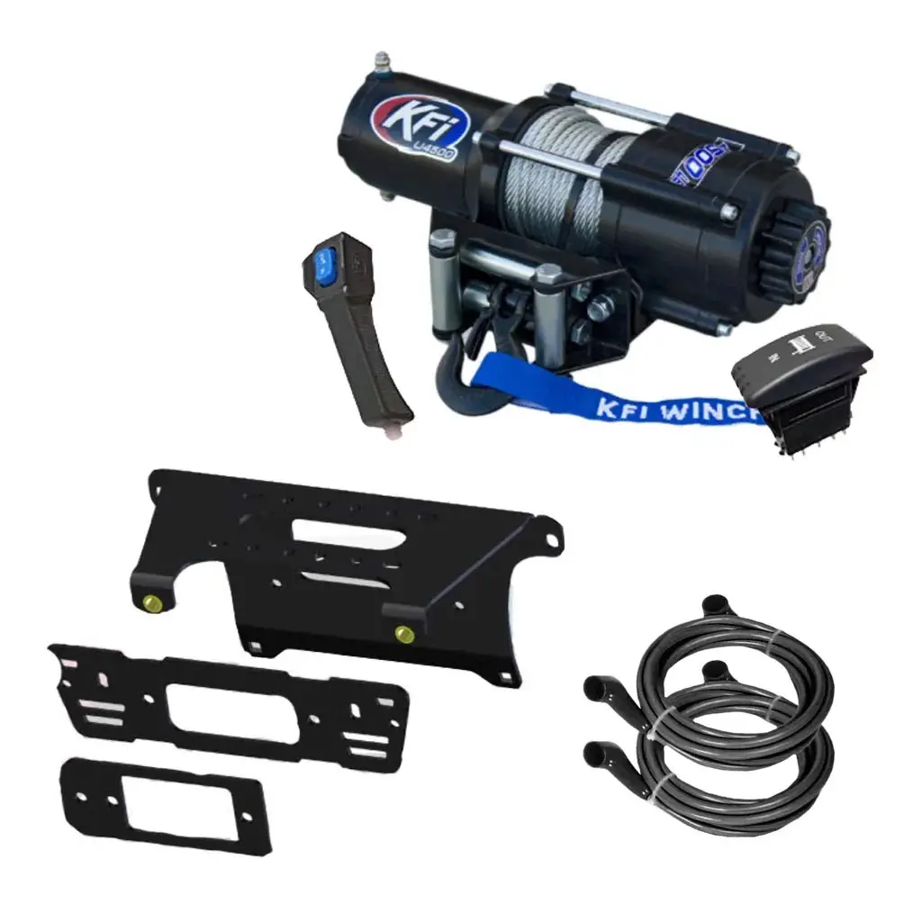 Kfi Winch & Winch Mount Kit For Various Polaris Ranger Crew 570/900/1000/Pro Xd 1