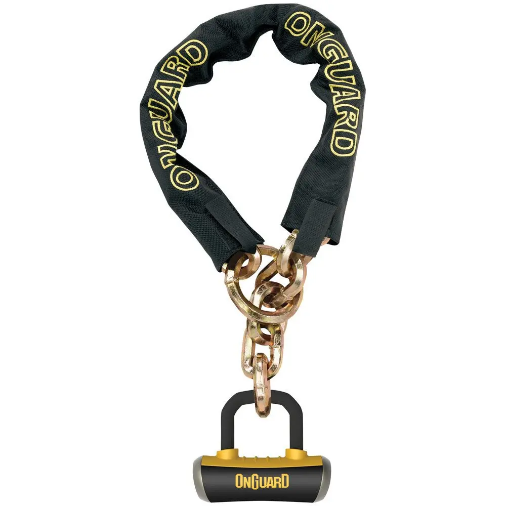 Onguard Mastiff Chain W/ Boxer U-Lock Blk/Yel 6 Ft | 8019L 1