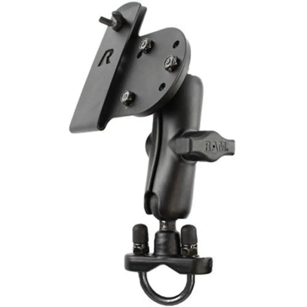 Ram Handlebar U-Bolt Double Ball Mount W/ Gun Holster Clip | Ram-B-149Z-Gun1 1