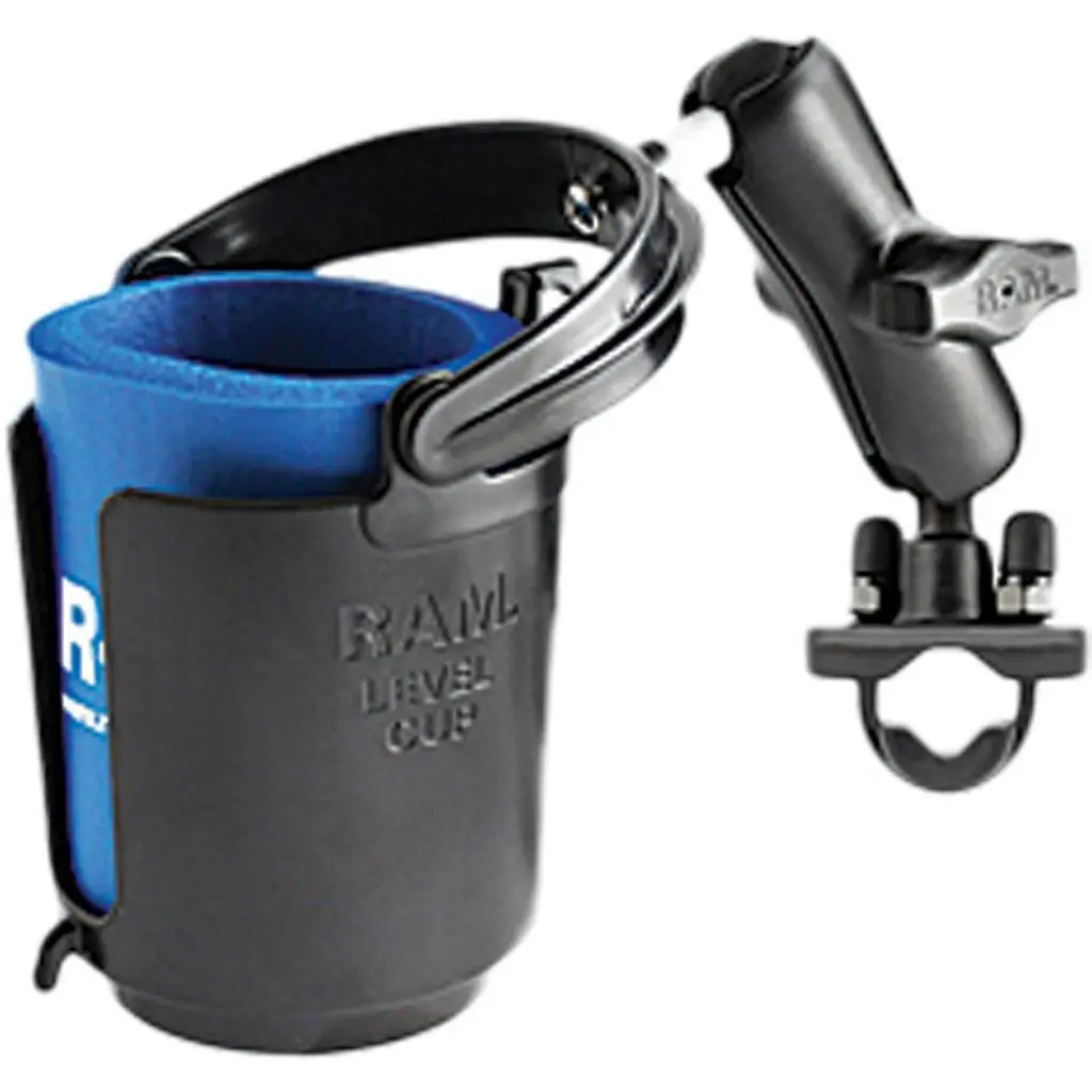 Ram Level Cup 16Oz Drink Holder W/ U-Bolt Base - .5" - 1.25" Rails | Ram-B-132R 1