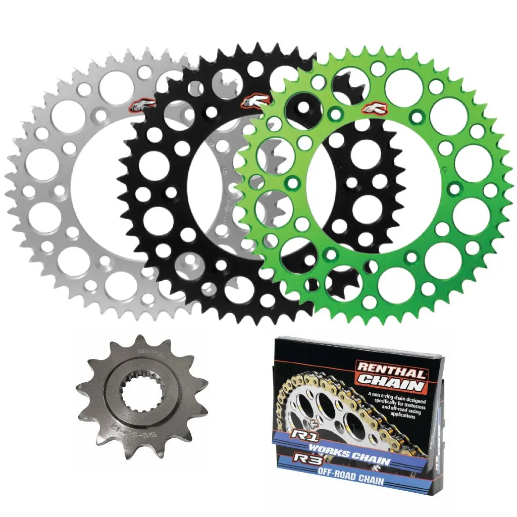 Renthal Chain & Ultralight Sprocket Kit Kawasaki Kdx/Klx/Kx 200-500 1
