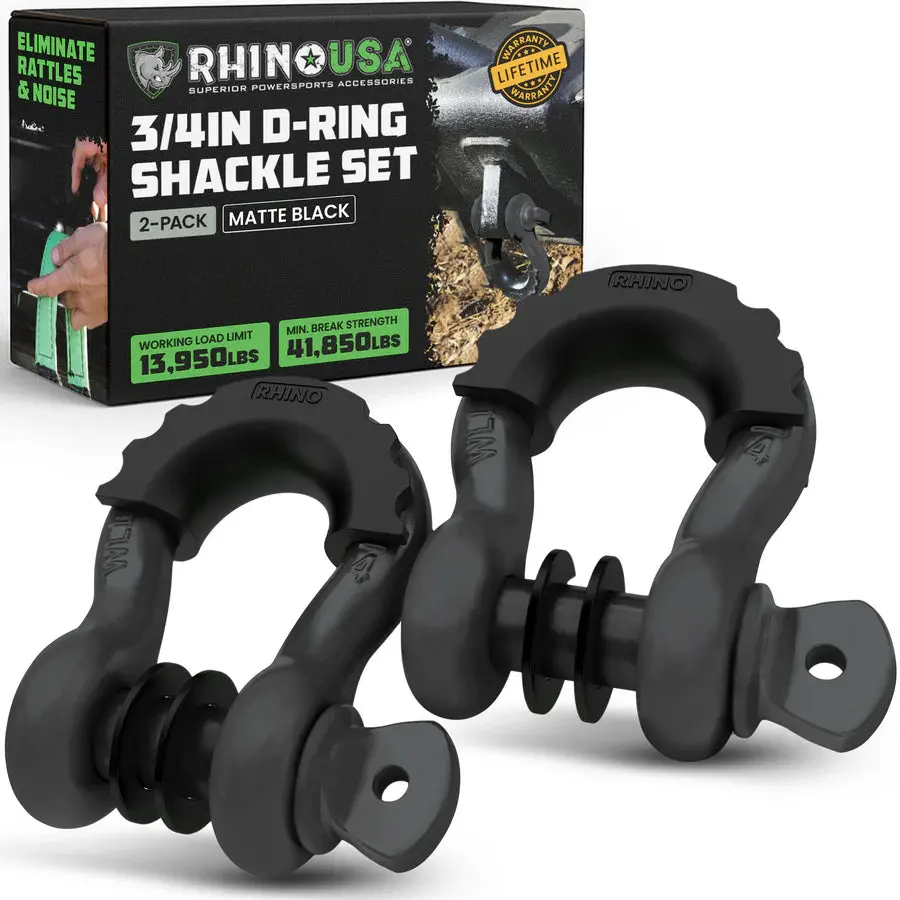 Rhino Usa 3/4" D-Ring Shackle Set (2-Pack) 1
