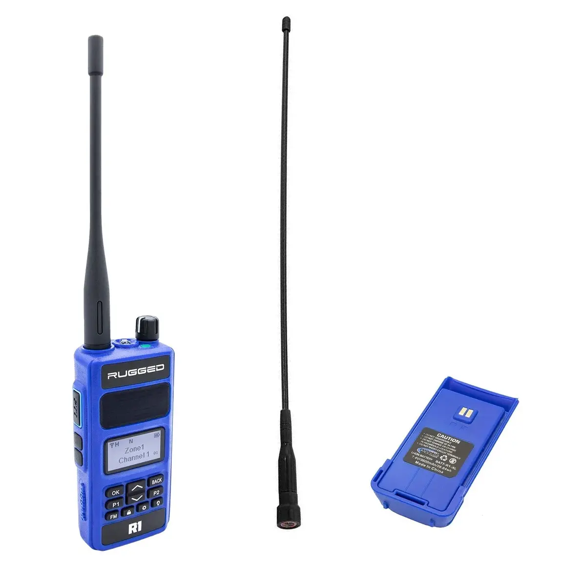 Rugged Radios R1 - Handheld Radio W/ Long Range Antenna And High Capacity Battery 1
