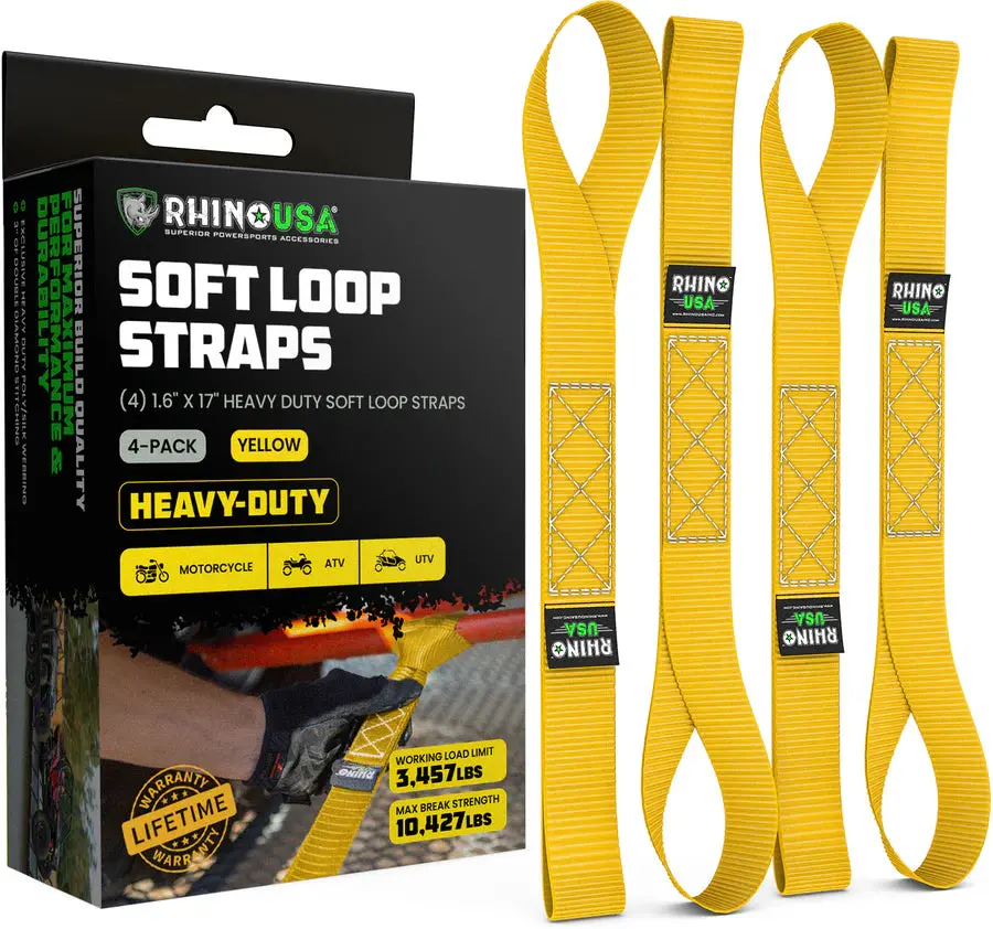 Rhino Usa 1.6" X 17" Soft Loop Tie-Down Straps (4-Pack) | Soft4pack 7