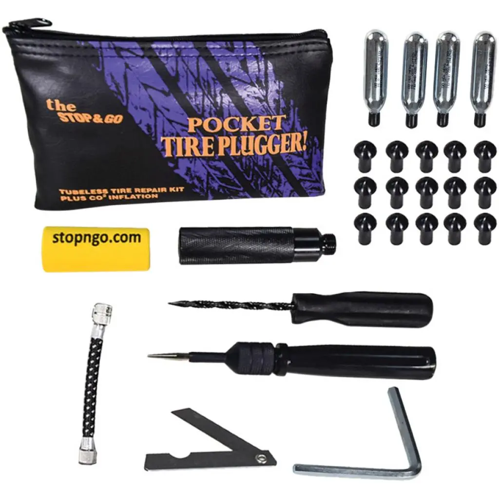 Stop & Go Pocket Tire Plugger Kit W/ Co2 Canisters 1