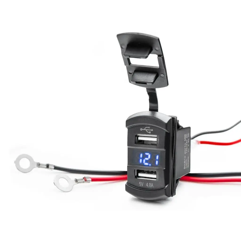 Superatv 12 V Utv Voltmeter And Dual Usb Charger 1