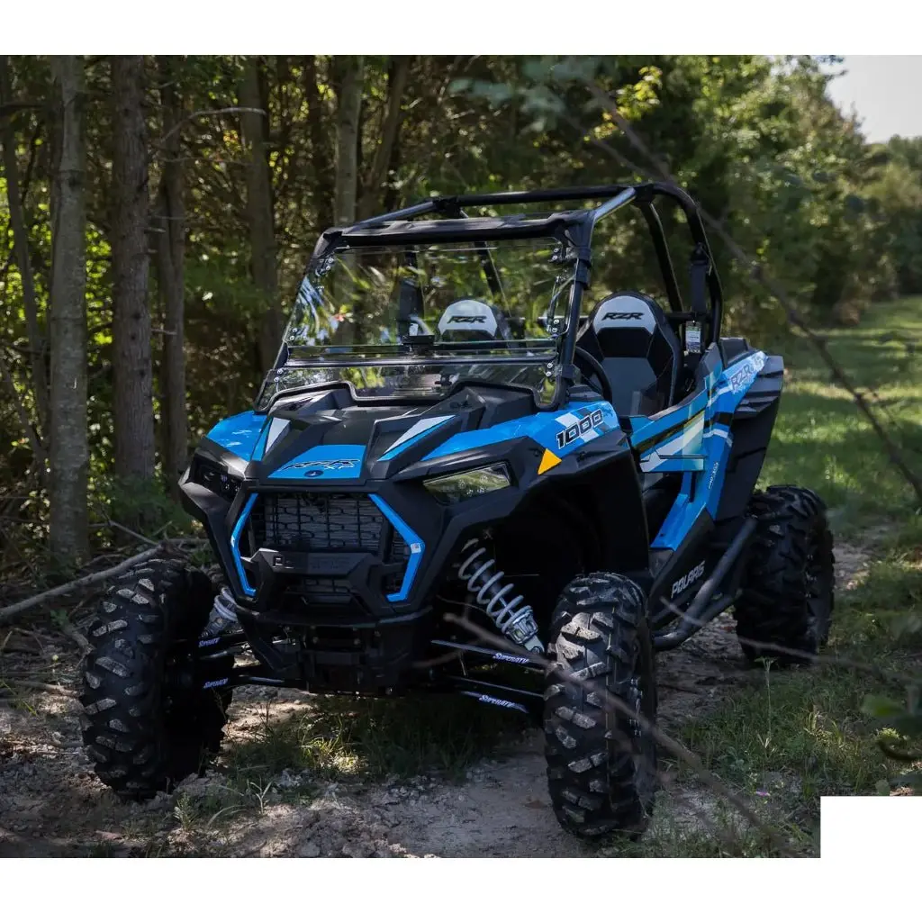 Superatv 2014+ Polaris Rzr Xp 1000 Scratch-Resistant Clear Flip Windshield 1
