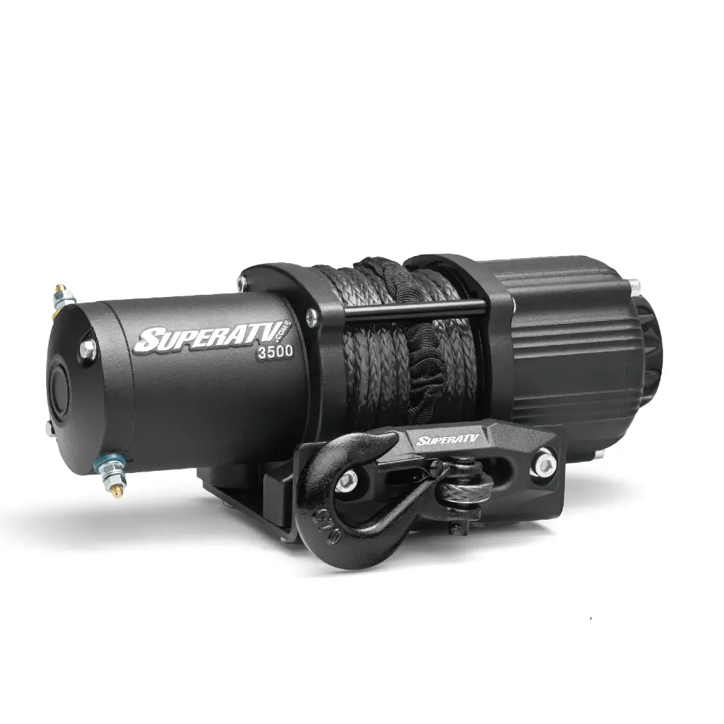 Superatv 3500 Lb. Winch W/ Remote & Synthetic Rope 1
