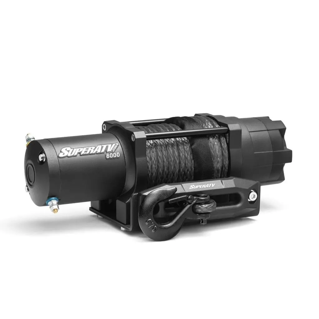 Superatv 6000 Lb. Utv/Atv Winch (With Wireless Remote & Synthetic Rope) 1