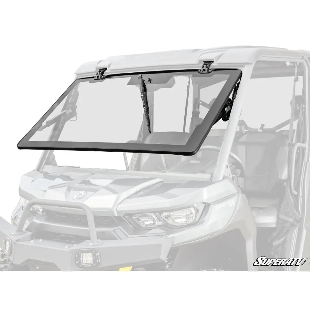 Superatv Can-Am Defender Maxdrive Power Flip Glass Windshield 2