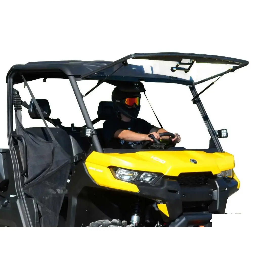 Superatv Can-Am Defender Scratch-Resistant Flip Windshield 1