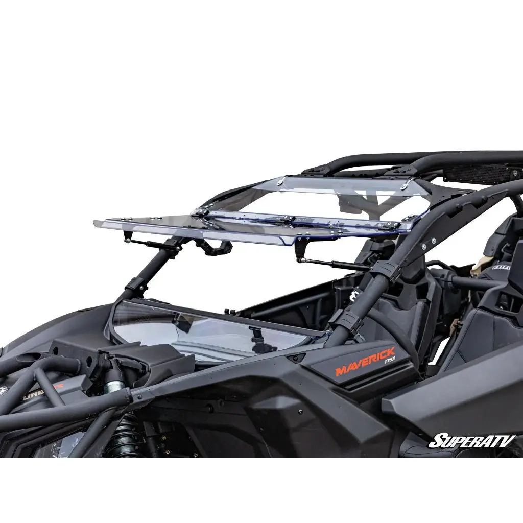 Superatv Can-Am Maverick X3 Scratch-Resistant Flip Windshield 1
