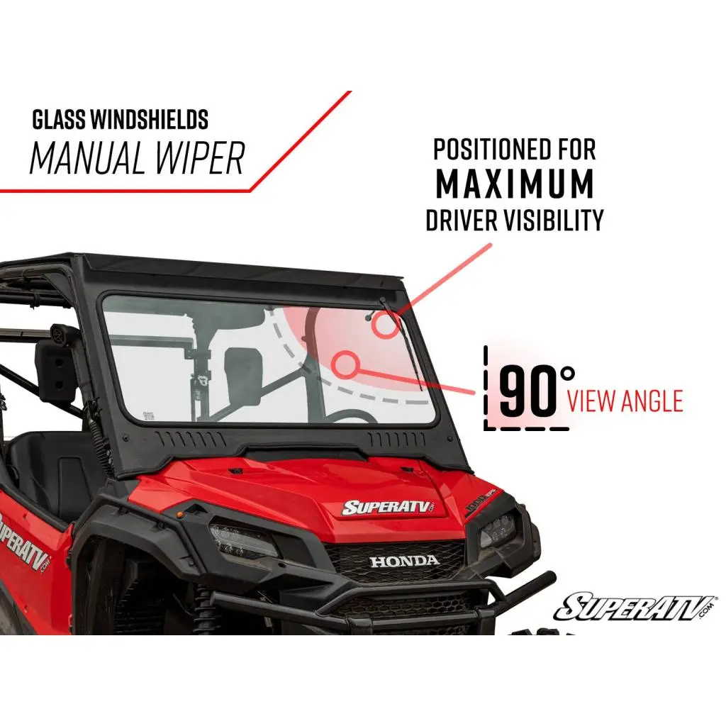 Superatv Honda Pioneer 1000 Glass Windshield 2