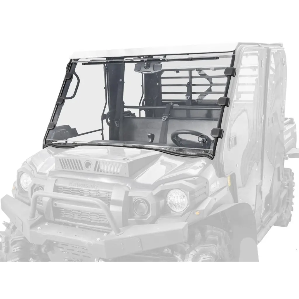 Superatv Kawasaki Mule Pro Scratch-Resistant Full Windshield 1