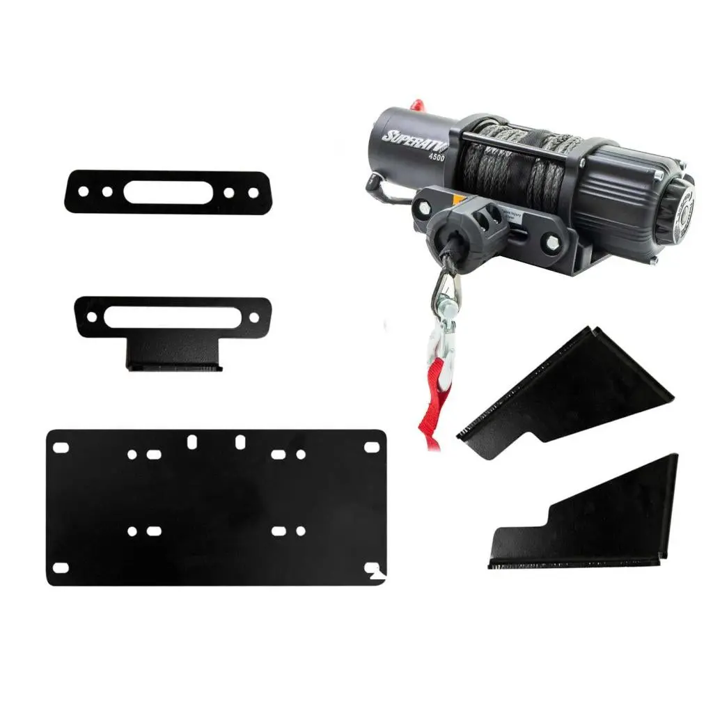 Superatv Kawasaki Mule Pro Winch Mounting Plate 1