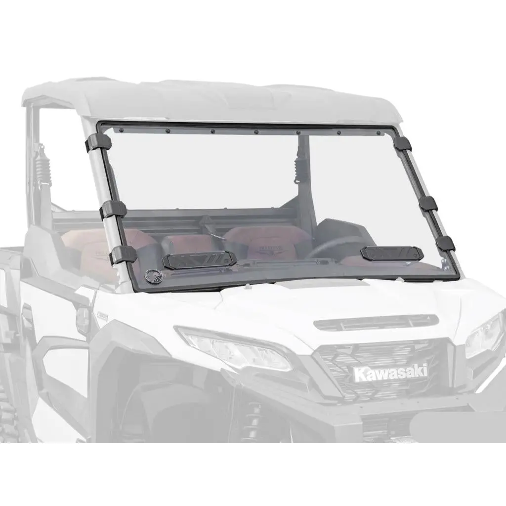 Superatv Kawasaki Ridge Scratch-Resistant Vented Full Windshield 1