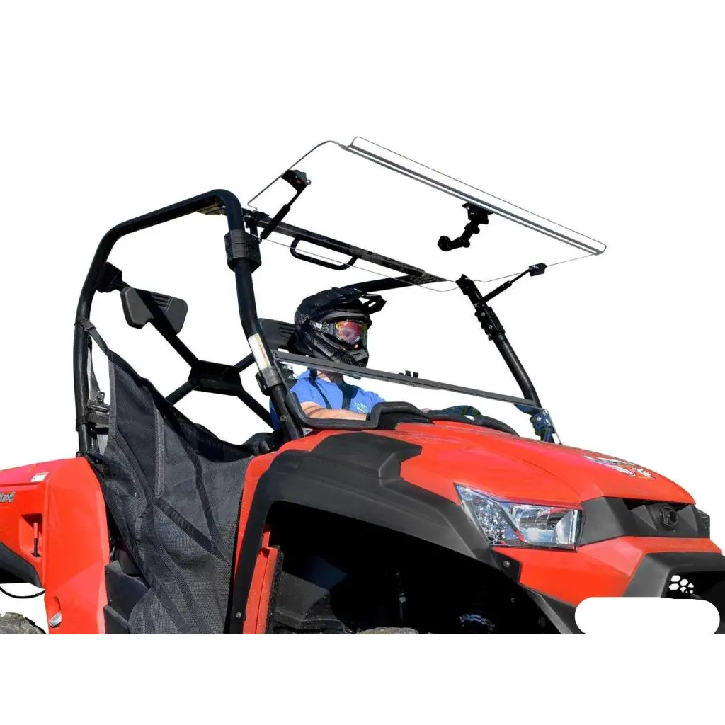 Superatv Kymco Uxv 450 Scratch Resistant Flip Windshield 1