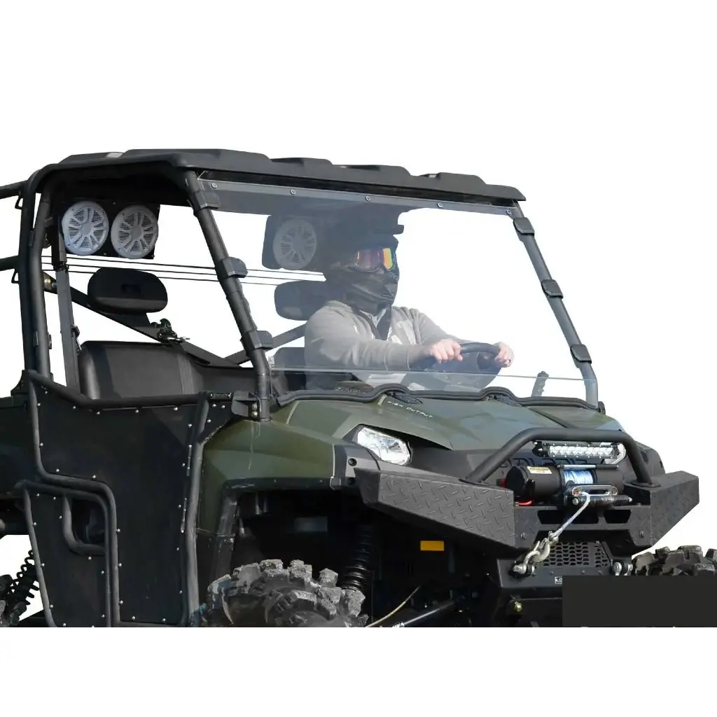 Superatv Polaris Ranger Fullsize 570 Scratch Resistant Full Windshield 1