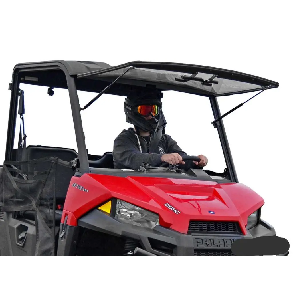 Superatv Polaris Ranger Midsize Scratch Resistant Flip Windshield 1